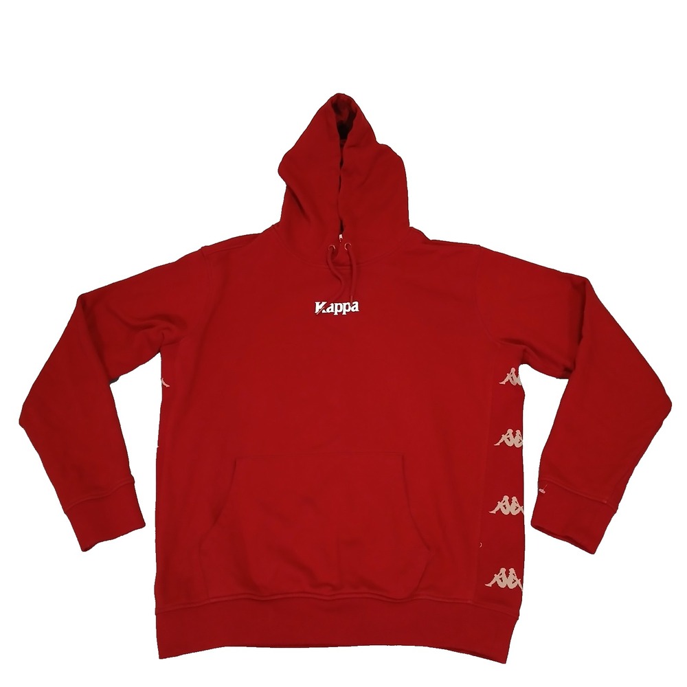 Kappa Y2K Pullover Hoodie Womens Size XL Red Logo Sweatshirt Red Sports